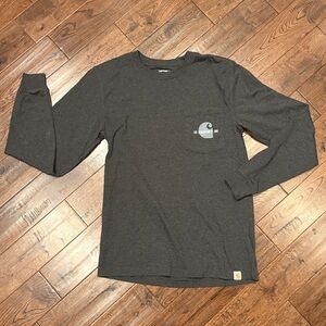 Carhartt Charcoal Long Sleeve Pocket Tee